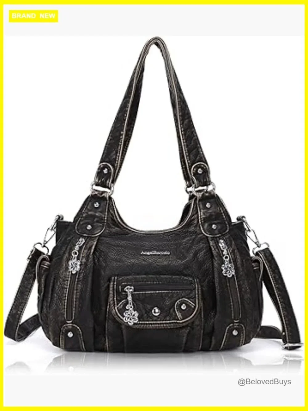 Soft PU Leather Hobo Shoulder Crossbody Bag Handbag Purse Tote